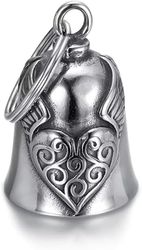 Klockhänge - Hjärtformad vingklocka - Vintage - Motorcykelklocka - Hänge - Nyckelring - 2,5 x 5 cm - Stål