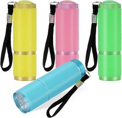 LED lommelygter, 4-pak, mini lommelygter, velegnet til camping, læsning, gåture, vandreture og arbejde.