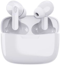 Trådlösa In-Ear Bluetooth 5.0 Sport-hörlurar med laddningsfodral (vit), IPX5 vattentäta och brusreducerande.