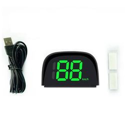 Digital bilhastighetsmätare-GPS HUD LCD-display USB Plug-and-Play för cyklar och bilar-km/h-Grön
