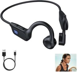 Benledningshörlurar, trådlös Bluetooth V5.2, HiFi Stereo med HD-mikrofon, IP65 vattentät, 15 timmars speltid sporthörlurar