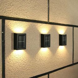 4-pak solcellehavelys IP65 LED vægdekorativ vandtæt trappe