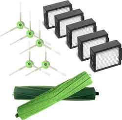 Reservedelssæt til iRobot Roomba e/i-serien (i7 i7+ i3 E5 i3+ i4 i6 i6+ i8 i8+) - 5 filtre, 5 sidebørster, 2 hovedbørster