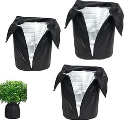 3-pak isolerede plantebetræk, 45*50 cm, vinterbeskyttelse til potteplanter, buske og træer, varme- og frostbeskyttelse.