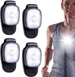 4-pak LED clip-on mini pandelamper, udendørs USB genopladelige, velegnede til løb, jogging, camping, vandreture og bjergbestigning.