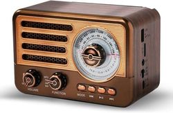 Transistorradio - AM/FM/SW Kompakt Bärbar Radio - Stöd för TF-kort - Hjälp - MP3-spelare - USB - Guld