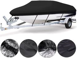 Båtkapell - 530cm x 290cm - Båtpresenning - Båtskydd - 210D - UV-beständig - Vattentät - Svart - Lämplig för havsfiske och motorbåtar