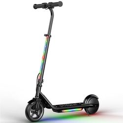 Kids Electric Scooter K2Pro 150W Motor 6 tums däck 18V Batteri 16km h Topp hastighet 6-9km Område Orange Svart 3 hastighetsväxlar med LED