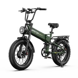 APEFOX RH20 Hopfällbar Elcykel för Vuxna, 750W*2 Motorer 48V22.5Ah, 20*4.0 Fat Tire Fullfjädring Elcykel, 50km/h Maxhastighet 100KM Räckvidd