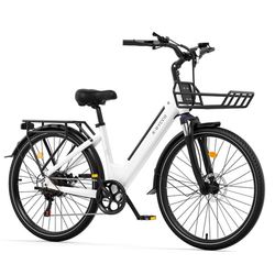 E-BYCCO V1 Ny elcykel 36V 15,6Ah 700C/28*1.5" Stegfritt stadsbåd Alumiumslede Elcykel Mekanisk broms 7-gångs 25km/h