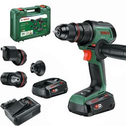 Bosch AdvancedDrill 18V-80 QuickSnap sladdlös borrskruvdragare 18 V, 78 Nm, borstlös motor, 2x 2,5 Ah batterier, snabbfäste och tillbehörskit