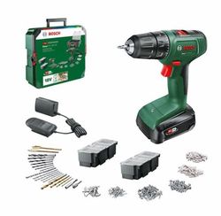 Bosch EasyDrill 18V-40 sladdlös borr/skruvdragare, 18 V, 13 mm chuck, 1x 1,5 Ah batteri, laddare och 241-delars tillbehörssats
