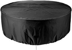 Rund havemøbelovertræk - Havebordsovertræk - Beskyt møbler - Vandtæt Oxford-materiale - 230x110cm - Sort