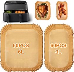 Airfryer bakplåtspapper - Bakplåtspapper - Philips Dual Basket Airfryer 3000-serien och 5000-serien - modeller NA350 - 300 och NA550 - 120 stycken