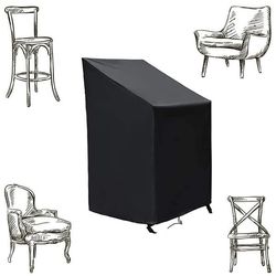 Trädgårdsstolsöverdrag - 72 x 92 x 120 cm - Vattentätt stolsöverdrag - Skyddsöverdrag för trädgårdsstolar - Överdrag för stapelbara stolar - 210D Oxford-tyg