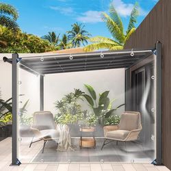 Gennemsigtig presenning 2,4 x 4 m med øjer 0,3 mm PVC vandtæt regnslag Presenning, pavillon balkon, hundehus tag, 2026