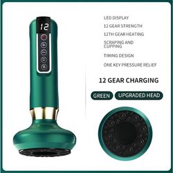Anti-cellulite massagehoved - 12 justerbare niveauer - Med varmefunktion - USB-C genopladelig - Til mave/ben/balder - Grøn
