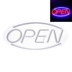 Åbent LED neonskilt, oplyst skilt, med USB-strømforsyning, PVC LED-rør og akrylbagpanel
