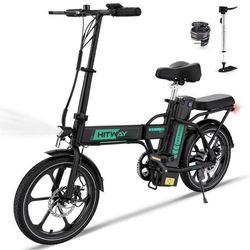 HITWAY Fällbar Elcykel 16" - Batteri 36V 13Ah - Pedalassisterad - Räckvidd 50-100KM - Gratis cykelpump