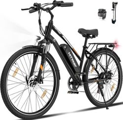 Elcykel VAE - HITWAY - Svart - 28" - Avtagbart Batteri 250W 36V 13Ah - Shimano 7 Växlar - El Mountainbike