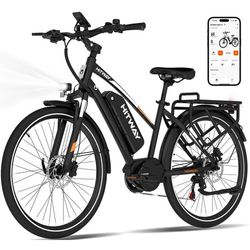 HITWAY Elcykel BKU1 27,5", batteri 36V 13Ah, mittmotor, 7 växlar, 25 km/h, räckvidd 180 km max, svart