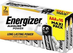 Energizer E302743900 Alkaline Power Micro AAA Batterier - Pack om 16
