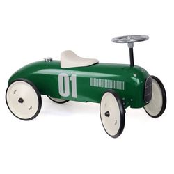 Børnetransportør - VILAC - 1055 - Vintage metal grøn - Store stille gummihjul - Sæde 28 cm