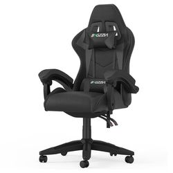 Spelstol Ergonomisk Gamingstol med Nackkudde & Svankstöd, Justerbar Höjd, Lutningsfunktion 90-135°
