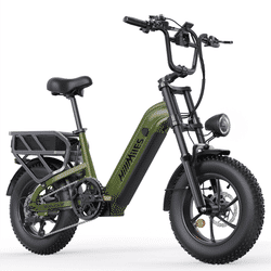 HillMiles MileLink Elcykel 16" – 250W Motor, Aftageligt 48V 18Ah + 23Ah Batteri, Dobbelt Affjedring, Hydrauliske Skivebremser, Grøn