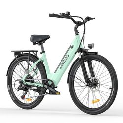HillMiles MileCity 1 26'' Elcykel med Lågt Insteg, 250W Motor, 36V 13Ah Batteri, 7 Växlar, Upp till 100 km Räckvidd, 25 km/h, Perfekt för Stadspendling