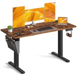 Höj- och sänkbart skrivbord, 140 x 60 cm, minnesfunktion