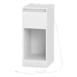 Smal nattduksbord, nattbord, sidobord med LED-belysning