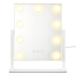 Sminkspegel med LED-belysning, kosmetikspegel, pekskärm