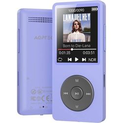 AGPTEK 64Go MP3 Bluetooth 5.3 med Högtalare Musikspelare 70H Ultra-Lång Batteritid, FM-radio Inspelning, Utan Hörlurar