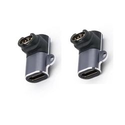 Type-C til Garmin Klokke Adapter - Vertikal Vinkeldesign - 2 Stk Pakke - Kompatibel med Garmin Fenix og Forerunner