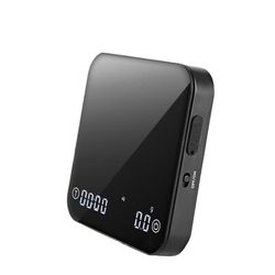 USB genopladelig digital kaffevægt med timer, 0,1g opløsning, LED-display, auto/smart espresso/flow-tilstande, hærdet glasoverflade Black