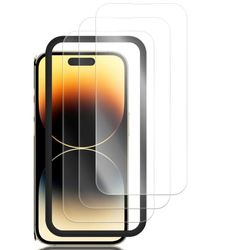 HD herdet glassfilm av aluminiumslegering Fullt deksel Fallsikkert for iPhone Transparent iPhone 14 Pro