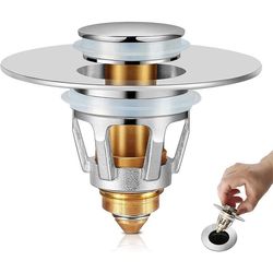 Badrumsvaskpropp, Pop Up avloppspropp, Handfatavloppssil 2 st Silver