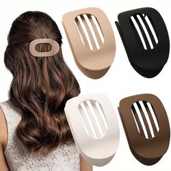Platt Jord Rund Hårklämma Set (Oval Fyra Delar) Multicolor1