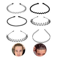 Tiara / hårbøyle, 6-pakning Black