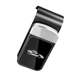 Rustfrit Stål Bil Brilleholder - Sort og Sølv Solskærm Klips til Sikker Opbevaring af Briller