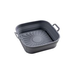 Sammenleggbar firkantet Air Fryer-silikonform 17,5 cm Grey