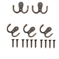 5 st Vintage dubbelkrokar Copper