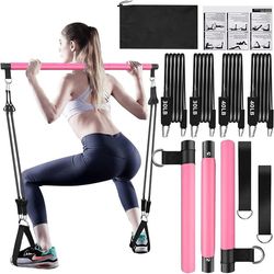 Pilatesstangsett med motstandsbånd - Fullkroppstrening hjemme