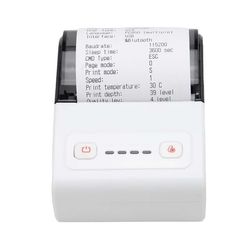 58mm USB + Bluetooth Termisk Kvittoskrivare för POS, Kök och Mobil Utskrift, Kompatibel med Android iOS Windows White+Grey