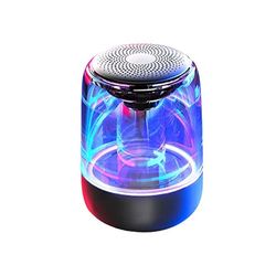 Bærbar Bluetooth 5.3-højttaler med LED-lys – gennemsigtigt design, trådløs lydoplevelse Black