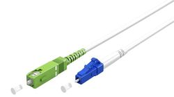 Fiberoptisk kabel (FTTH), Singlemode (OS2) Hvit, hvit (Simplex), 20 m