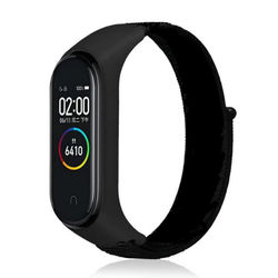 Nylon klokkerem til Xiaomi Mi Band 3/4/5/6/7 Black