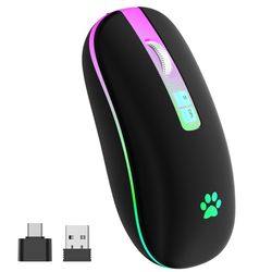 Stille Dual Mode-mus: Oppladbar trådløs Bluetooth 5.1 A