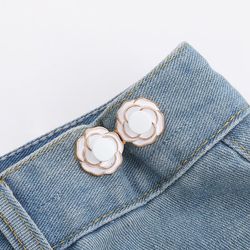 Lace Waist Buckle 5 Pairs White